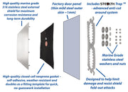 Sussex Installations FIA9-NSL&OSL-EXT-001-BR Brushed stainless Repair shield set compatible with Fiat Scudo van - twin side loading doors.